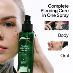 WONDER FAMILY saline piercing solution with panthenol for gentle cleansing and soothing care.