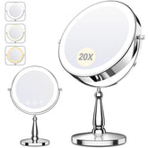 WOOCICA makeup mirror with lights; 3-color LED for precise lighting.