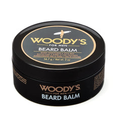 Woody's beard balm packaging – quick conditioning for on-the-go grooming.
