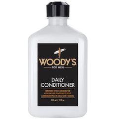 Woody's Daily Hair Conditioner bottle front promotes hydration for healthier-looking hair
