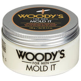 Woody's Mold It Matte Hair Paste closeup tube for natural matte finish styling.