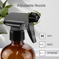 Worldgsb adjustable nozzle closeup showing mist, stream, and off settings for versatile spraying.