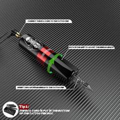 Wormhole Tattoo gun closeup stroke, smooth and quiet operation for comfortable sessions