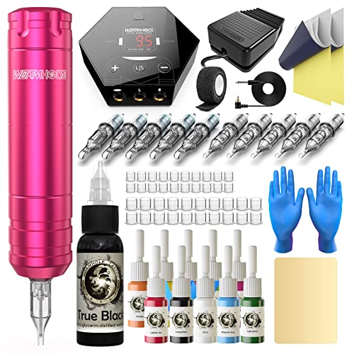 Wormhole Tattoo Kit aluminum pen close-up for precise, smooth lines