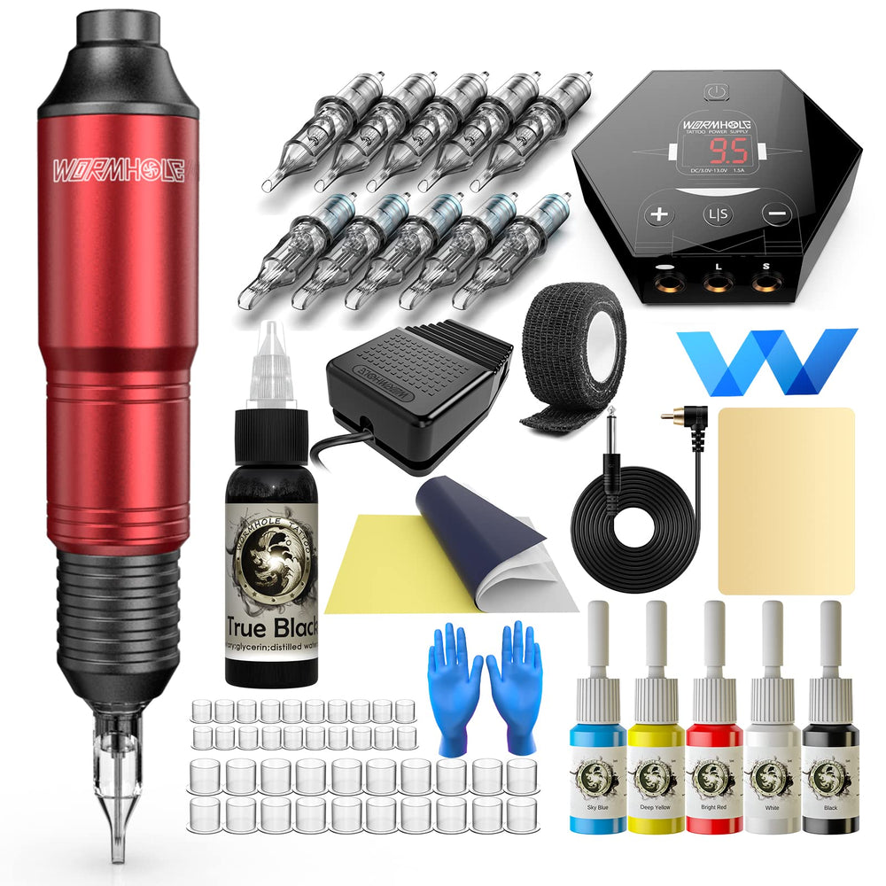 Wormhole Tattoo Kit box shows complete beginner setup for home practice