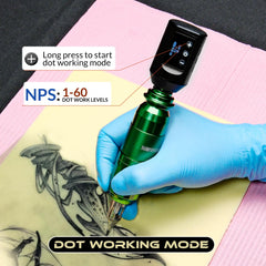 Wormhole Tattoo WB11-A LED display detail for precise voltage and timing.