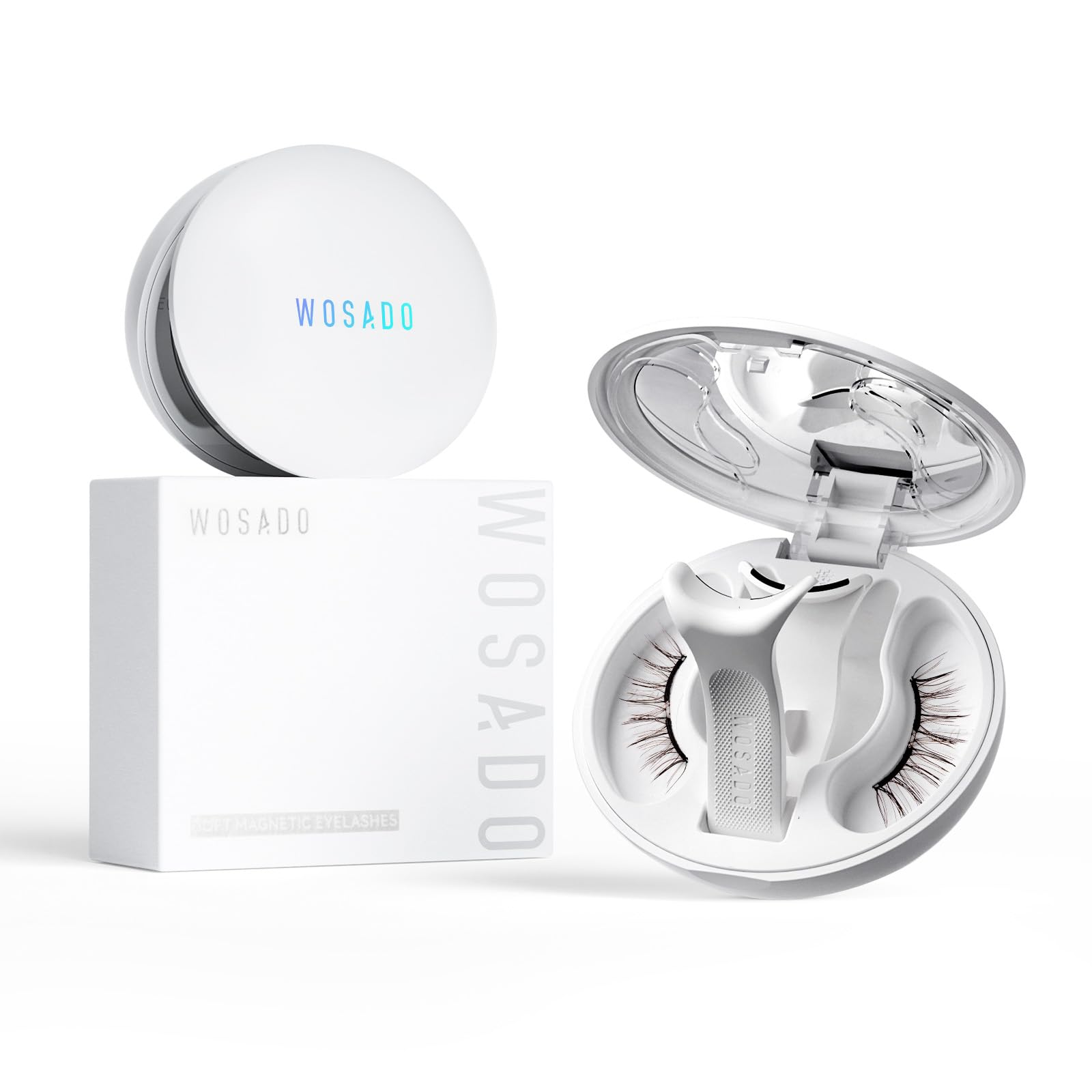 WOSADO Magnetic Eyelashes V27 Chicago Skyline packaging close-up for simple glam.