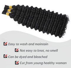 Wosama natural color three-bundle pack front view for versatile, long-lasting boho styles.