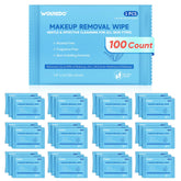 WOUSEDO makeup remover wipes, individually wrapped for hygiene and on-the-go cleansing.