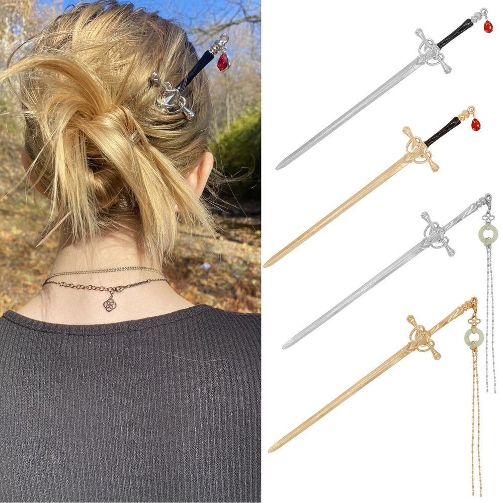 WOVOWOVO sword hair stick ancient sword design adds timeless elegance to updo hairstyles