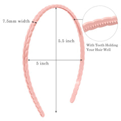 WOVOWOVO teeth headbands showing non-slip grip on model.