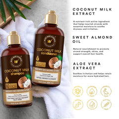 WOW Skin Science Coconut Milk Set box highlighting sulfate-free duo