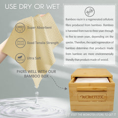 WOWOTEX closeup of soft fabric highlights biodegradable material and gentle touch.
