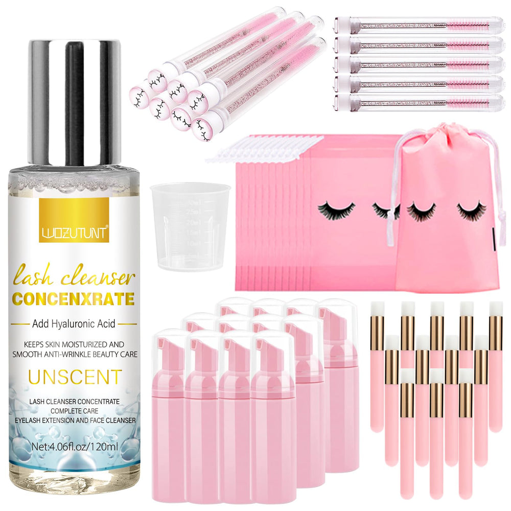WOZUTUNT lash shampoo concentrate bottle delivers thorough cleansing for lashes