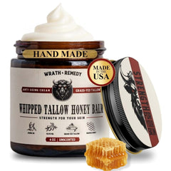 Wrath & Remedy whipped tallow honey balm jar for skin hydration