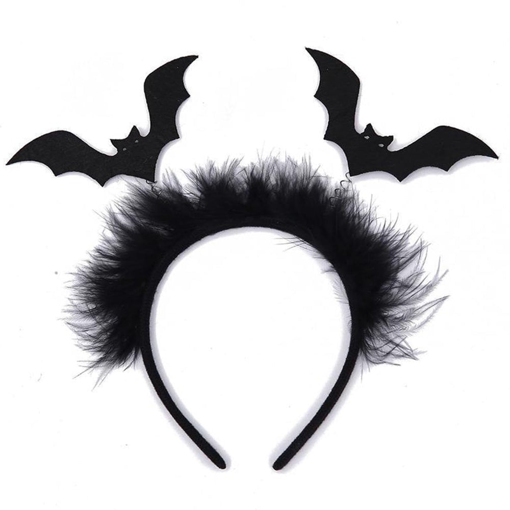 WRBAJIS Halloween bat headband with two plush bats for festive costumes