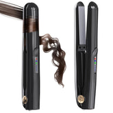 WSATFB cordless hair straightener 2-in-1 compact black for on-the-go styling.