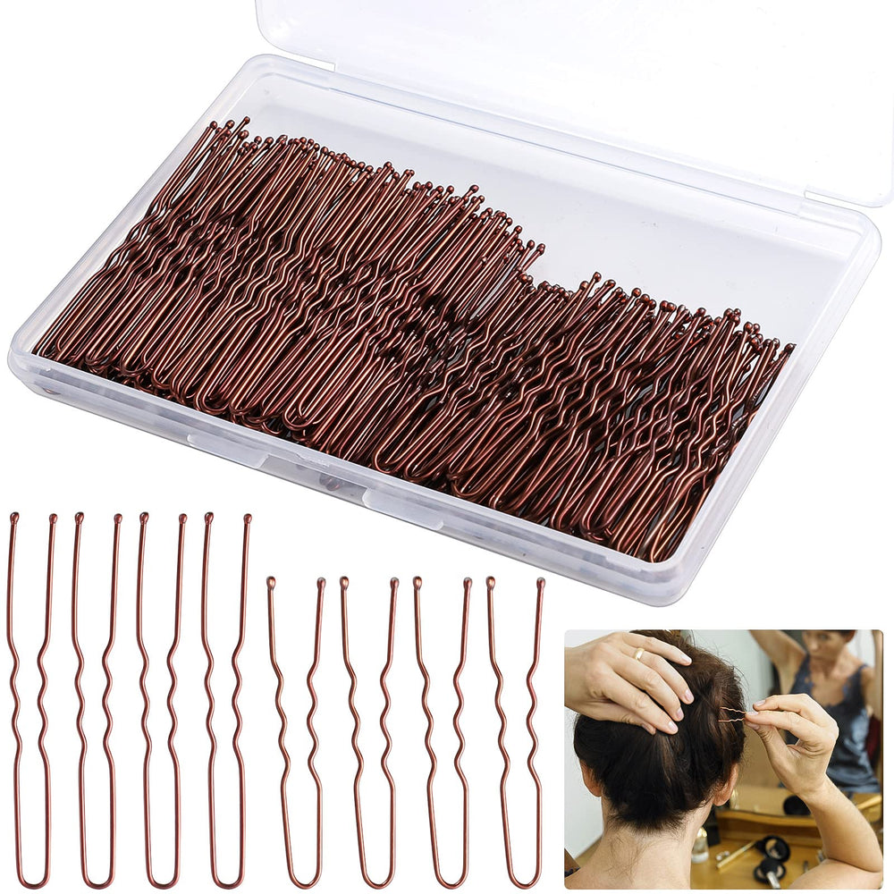 WSICSE hair pins bun 2-4inch brown for secure bun hold during daily wear