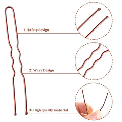 WSICSE hair pins with protective ball ends brown for easy insertion and scalp comfort