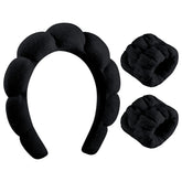 WSICSE spa headband shows a soft, absorbent surface for gentle cleansing routines.