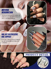 WSimily silver dollar sign nail charms closeup highlights alloy shine