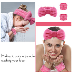 WSYUB spa wristband watermelon-red soft microfiber for comfortable cleansing