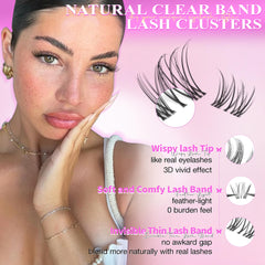 Wtvane Clear-band eyelashes highlight seamless natural look