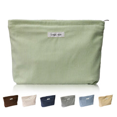 Wudygirl travel makeup bag with corduroy outer for durable luxury on the go