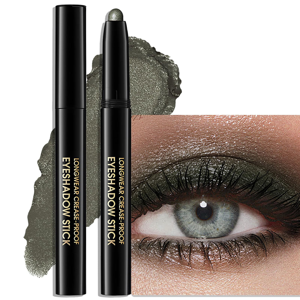 Wugbc Eyeshadow Stick waterproof green swatch shows long-lasting color for all-day wear.