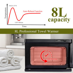 Wuissvnb 8L towel warmer with stainless shelf and water droplet collector for clean operation