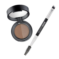 WUNDERBROW Soft Brow Define and Fill Powder Duo compact showing two shades for natural brow definition.