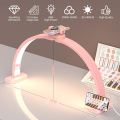 WurodBiza nail desk lamp with 3 color temps for comfort.