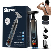 WUXO back shaver Jet Black front view highlighting sleek grooming design