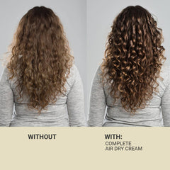 Wwkhhrst Air Dry Cream in humidity scene suggests frizz control and sleek results.