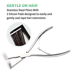 The WXFHTDA Silvery Set hair pads cushion extensions for comfortable, even adhesion.