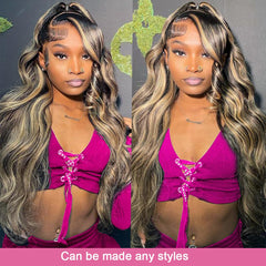 WXG HD transparent lace-front wig with pre-plucked hairline for natural look.