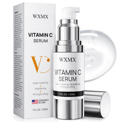 WXMX Super C Serum bottle-pour shows easy application and quick absorption for daily hydration