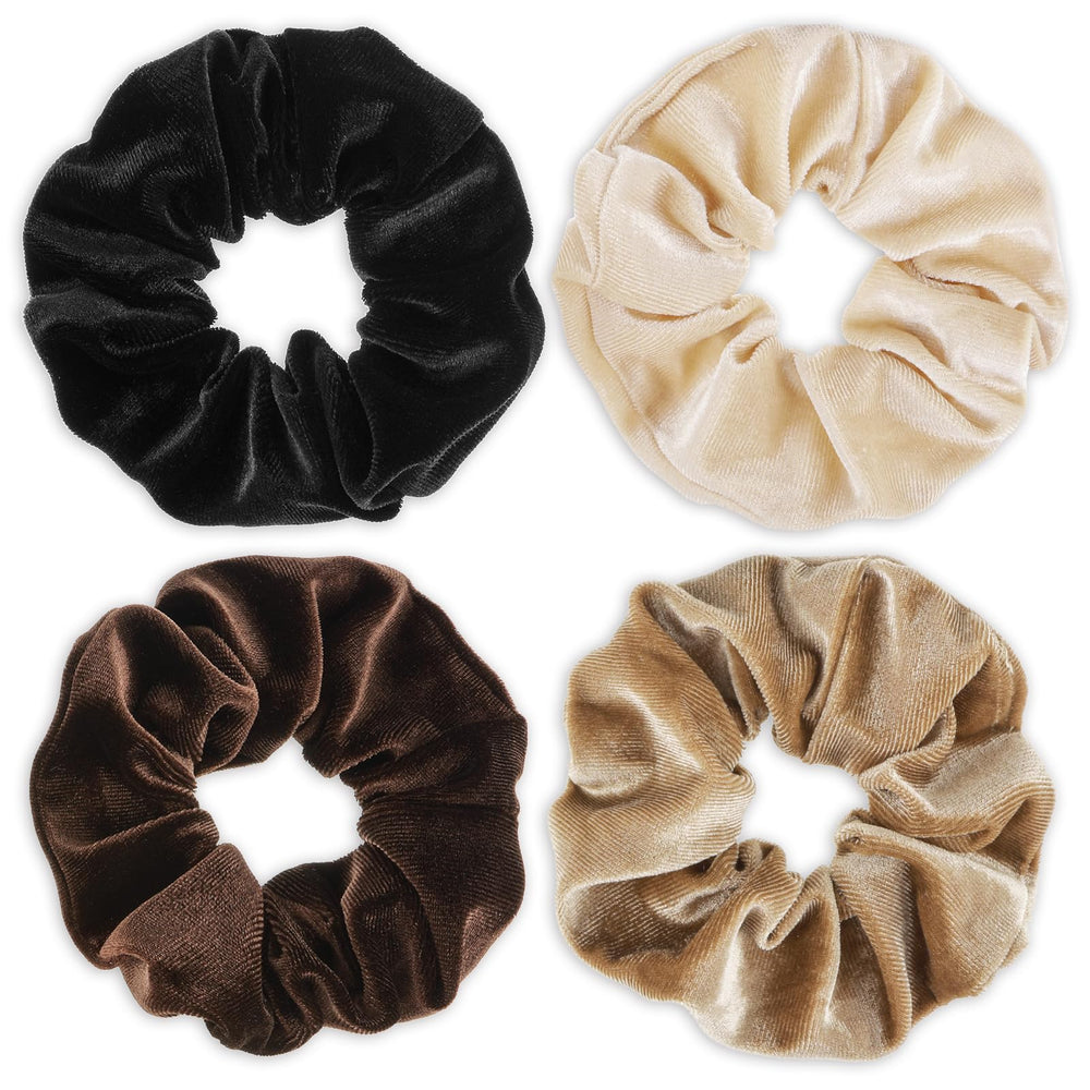 WY LIGHTING LEVEL large scrunchies colors image shows soft velvet hold for day-long wear