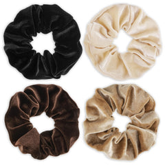 WY LIGHTING LEVEL large scrunchies colors image shows soft velvet hold for day-long wear