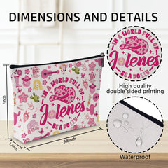 Wybgno Pink Cowgirls makeup bag silk lining protects delicate items.