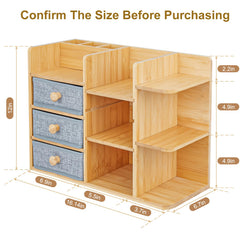 X-cosrack bamboo organizer drawer-open view for easy access to lipsticks and tools.