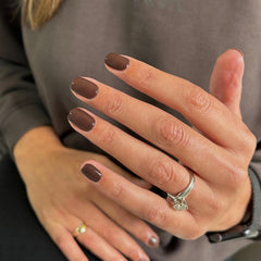 XCREANDO brown press on nails short square pack for at-home manicure