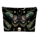 XFN Night Butterfly Moth makeup bag side view shows compact travel-friendly cosmetics organizer