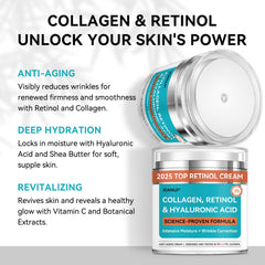 XIANUI dual-action cream application illustrates retinol and collagen benefits