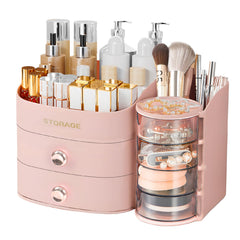 XIAPIA Makeup Organizer top view highlights 11-part layout for effortless vanity organization