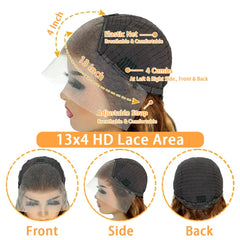 Xiayume honey blonde ombre wig with 13x4 lace, undetectable part for versatile styling.