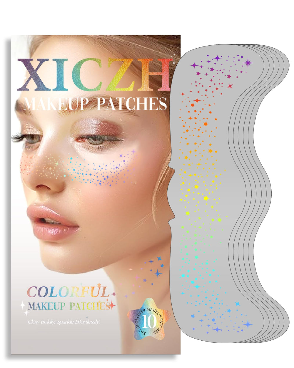 XICZH makeup patches iridescent stickers brighten festival looks with wearable sparkle.