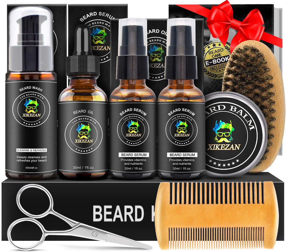 XIKEZAN beard kit full set shown for a complete grooming routine and polished look