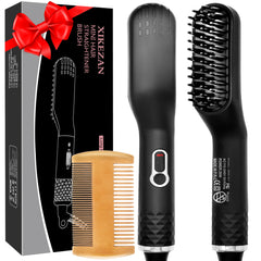 XIKEZAN beard straightener front view highlighting quick heat for fast grooming.