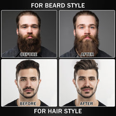 XIKEZAN beard straightener heat settings image shows adjustable temperatures for soft to thick beards.